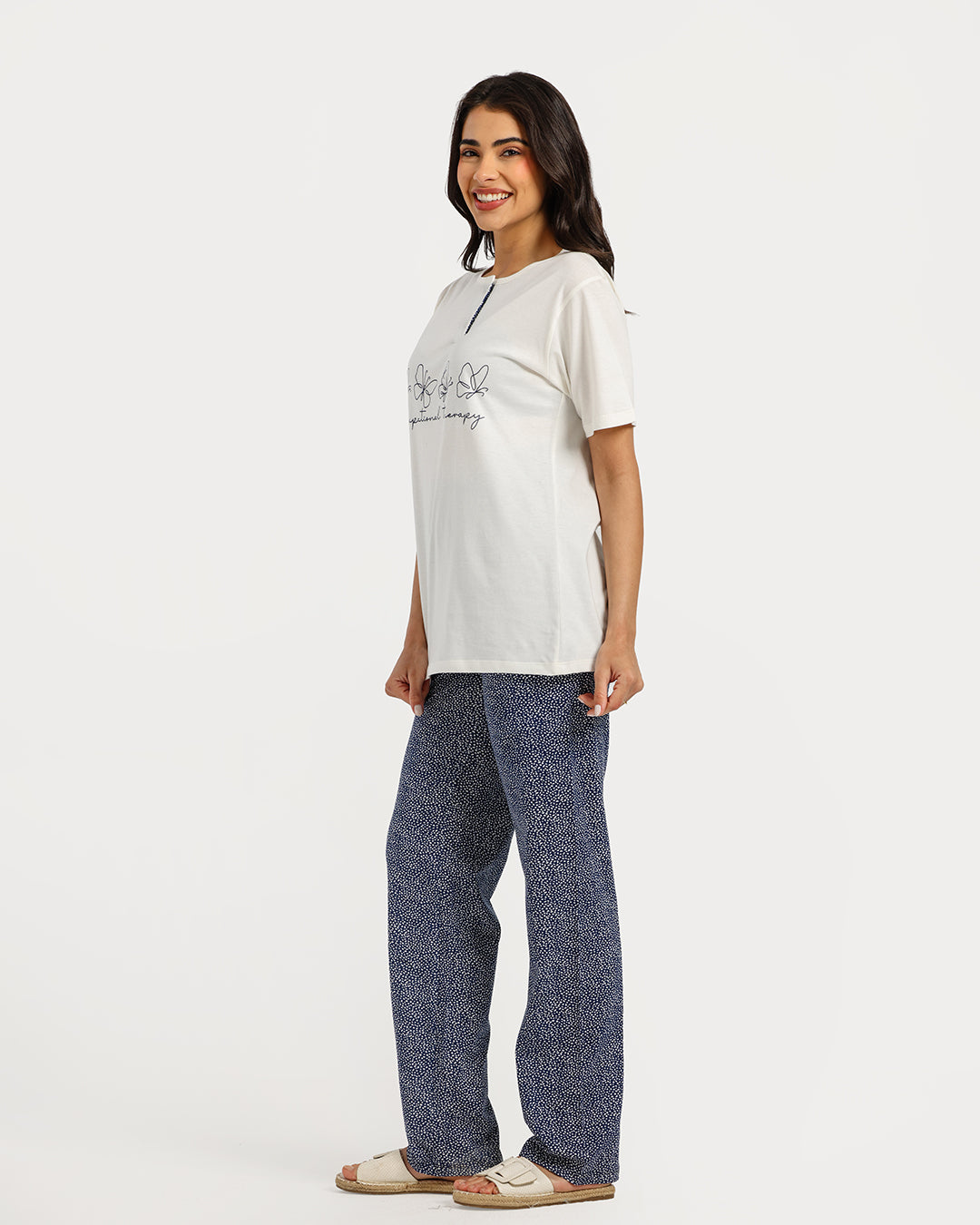 Women's Short Sleeve Pajama Set with Pants