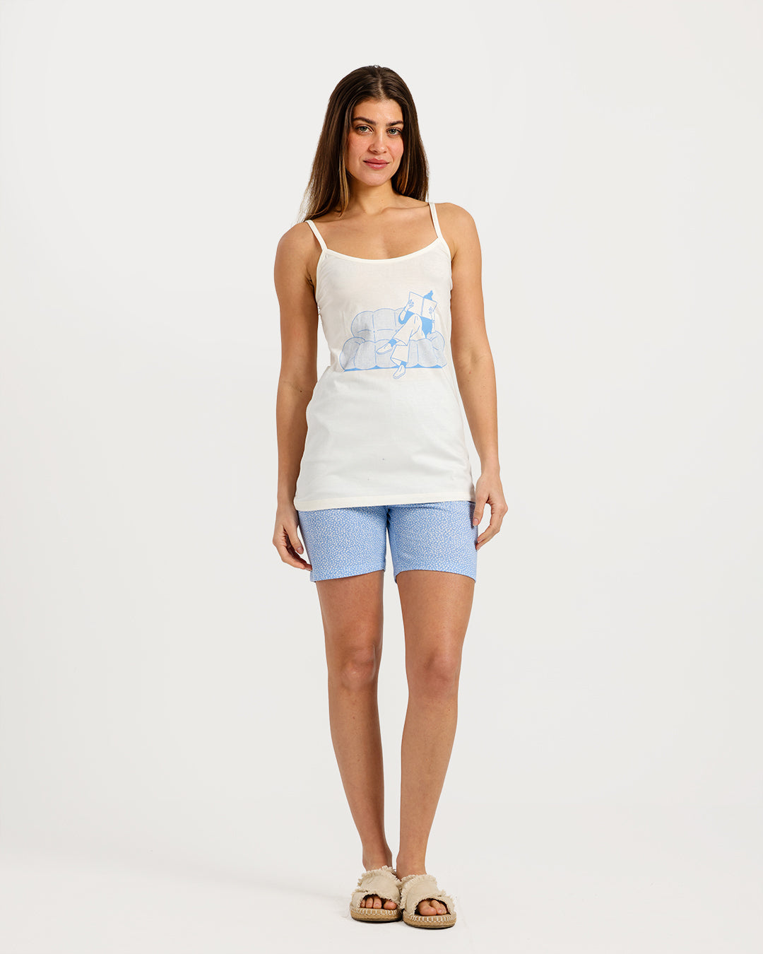 Women's Sleeveless Pajama Set with Shorts