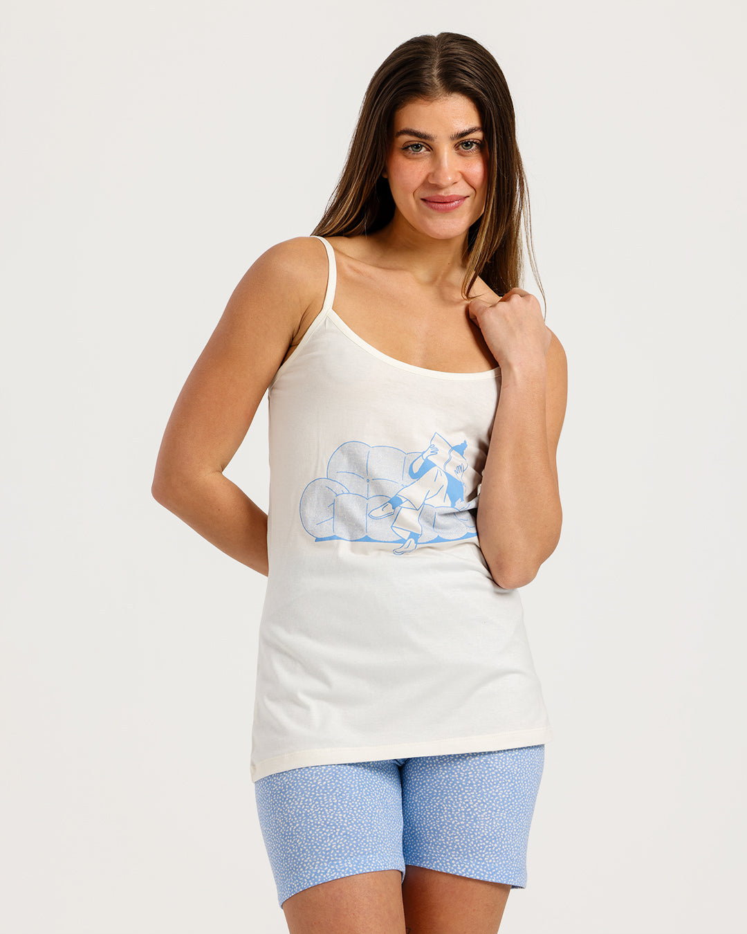 Women's Sleeveless Pajama Set with Shorts