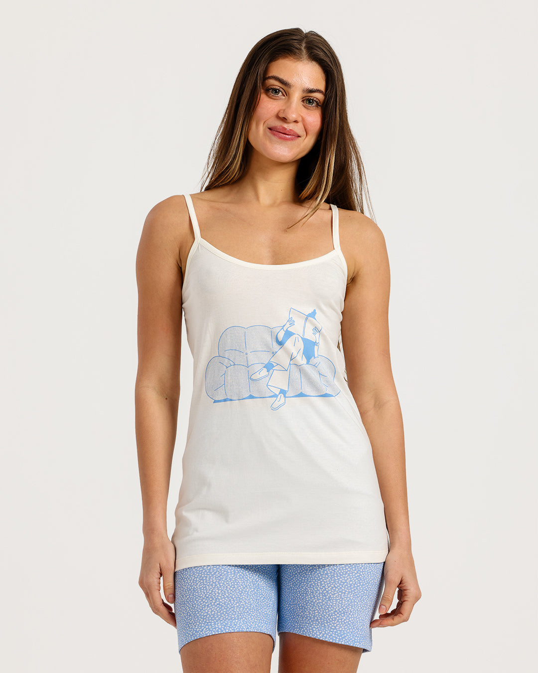 Women's Sleeveless Pajama Set with Shorts