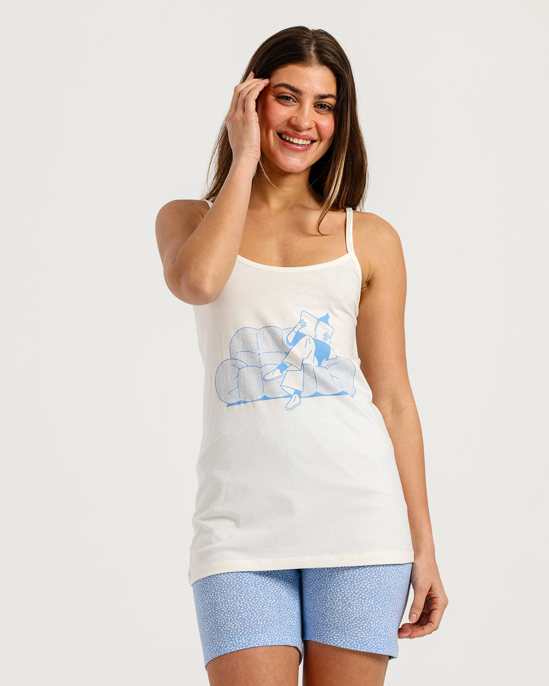 Women's Sleeveless Pajama Set with Shorts