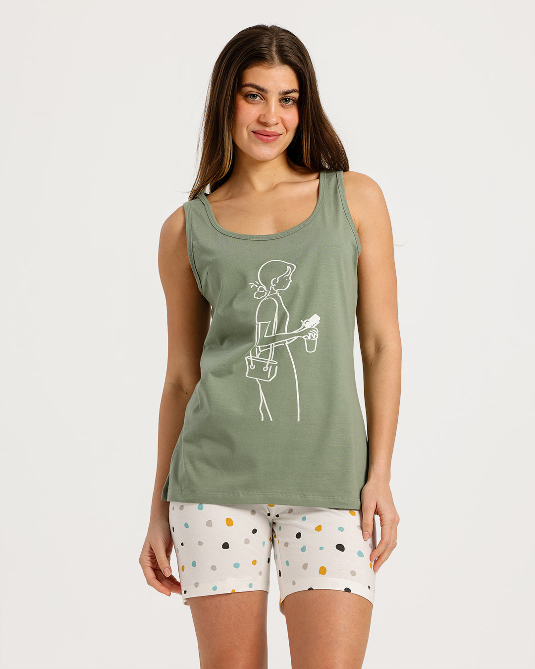 Women's Sleeveless Pajama Set with Shorts