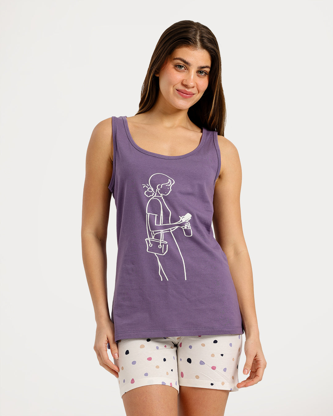 Women's Sleeveless Pajama Set with Shorts