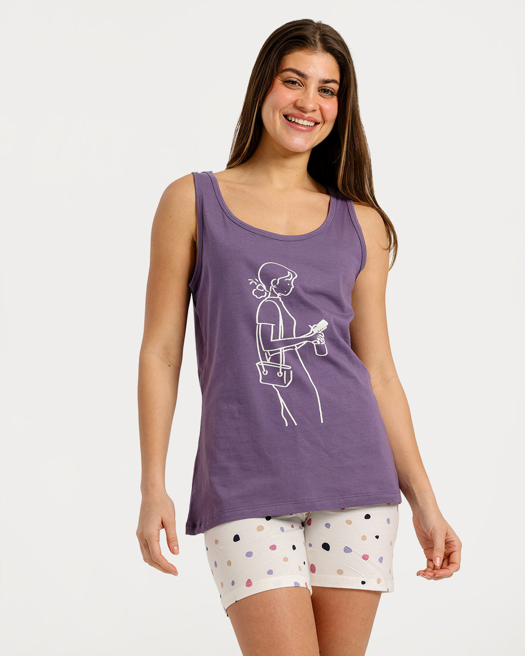 Women's Sleeveless Pajama Set with Shorts
