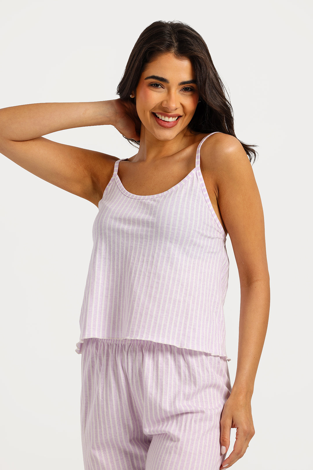 بيجامة حريمي بدون كم مع بنطلون