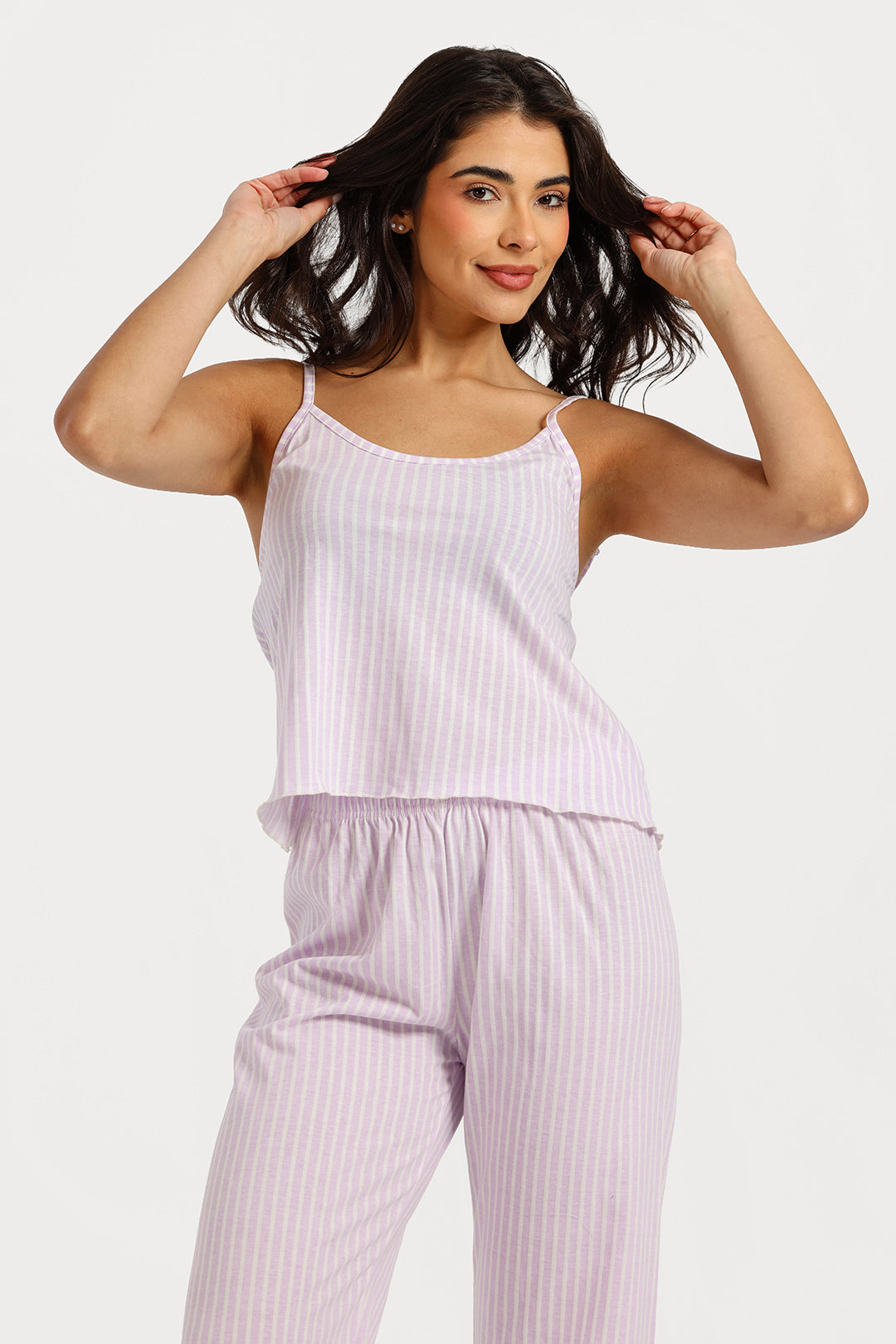 بيجامة حريمي بدون كم مع بنطلون