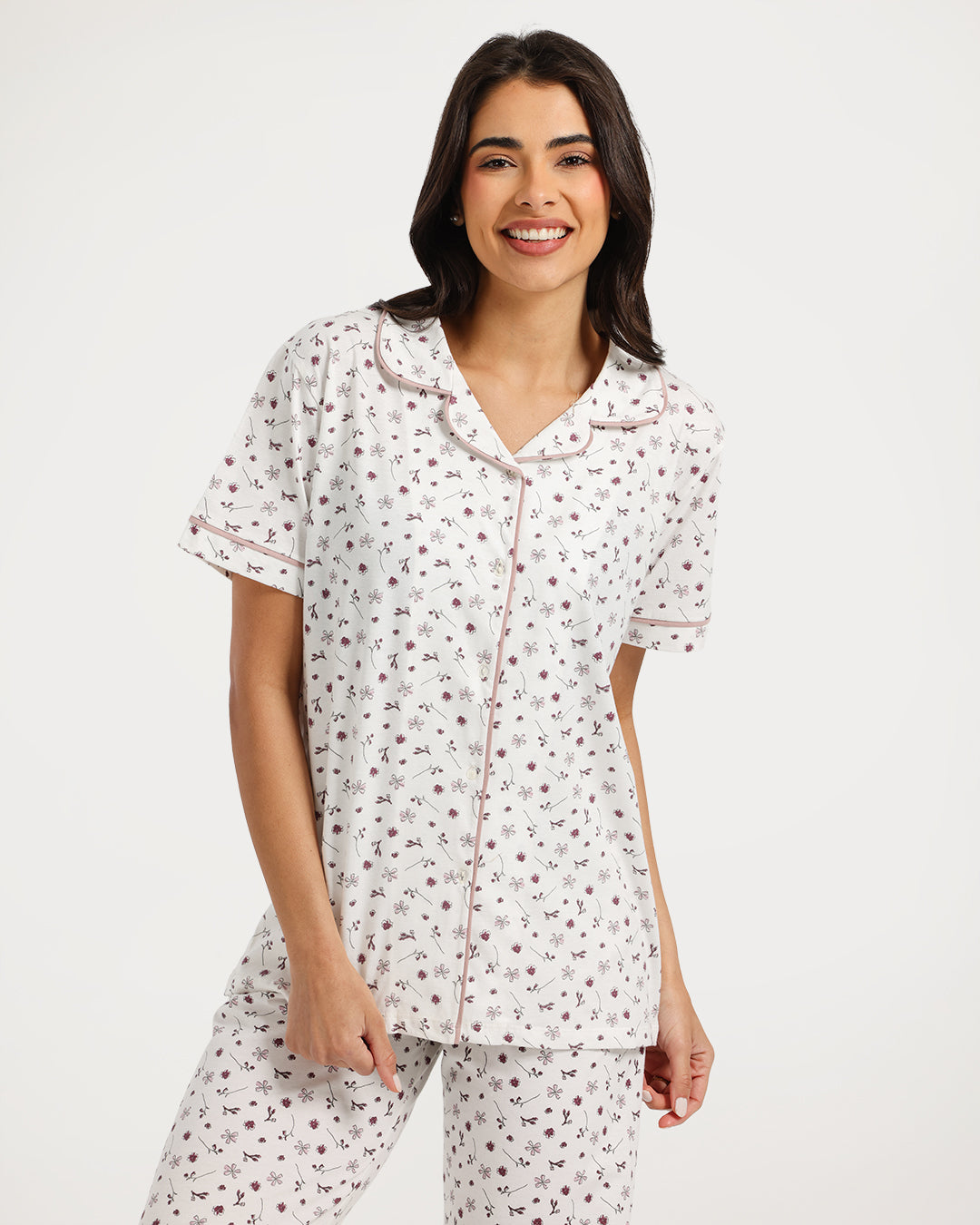Women's Short Sleeve Pajama Set with Pants