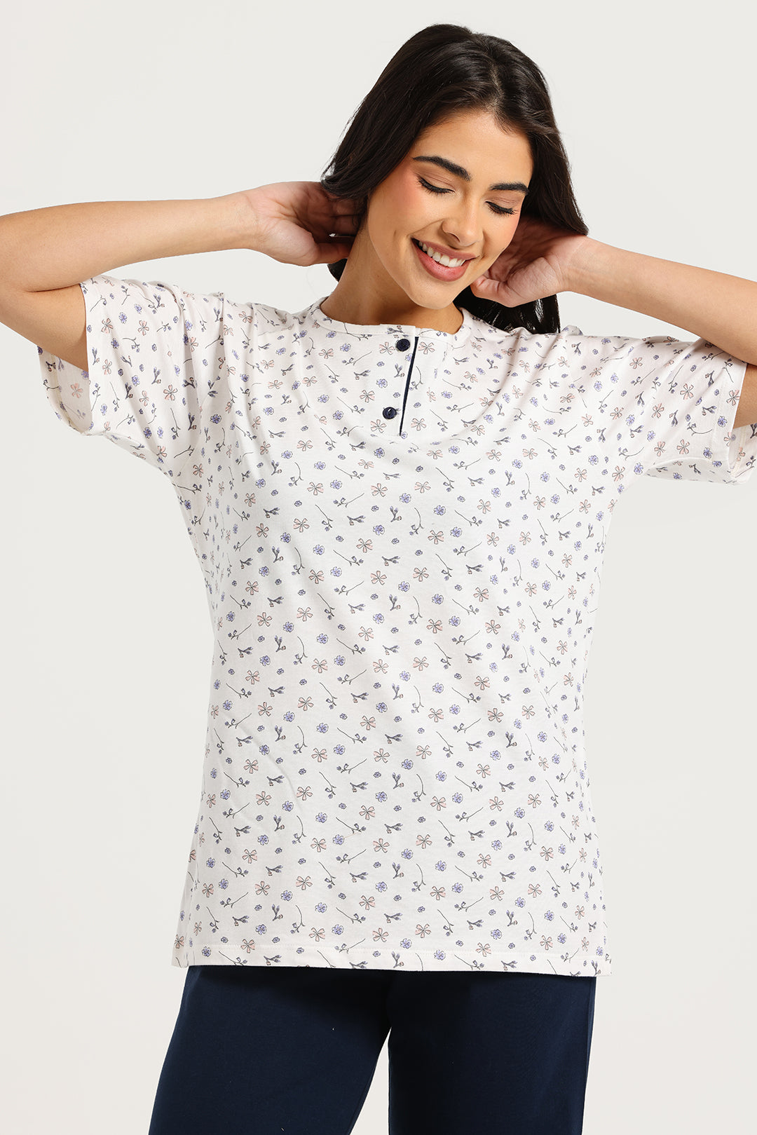 Women's Short Sleeve Pajama Set with Pants