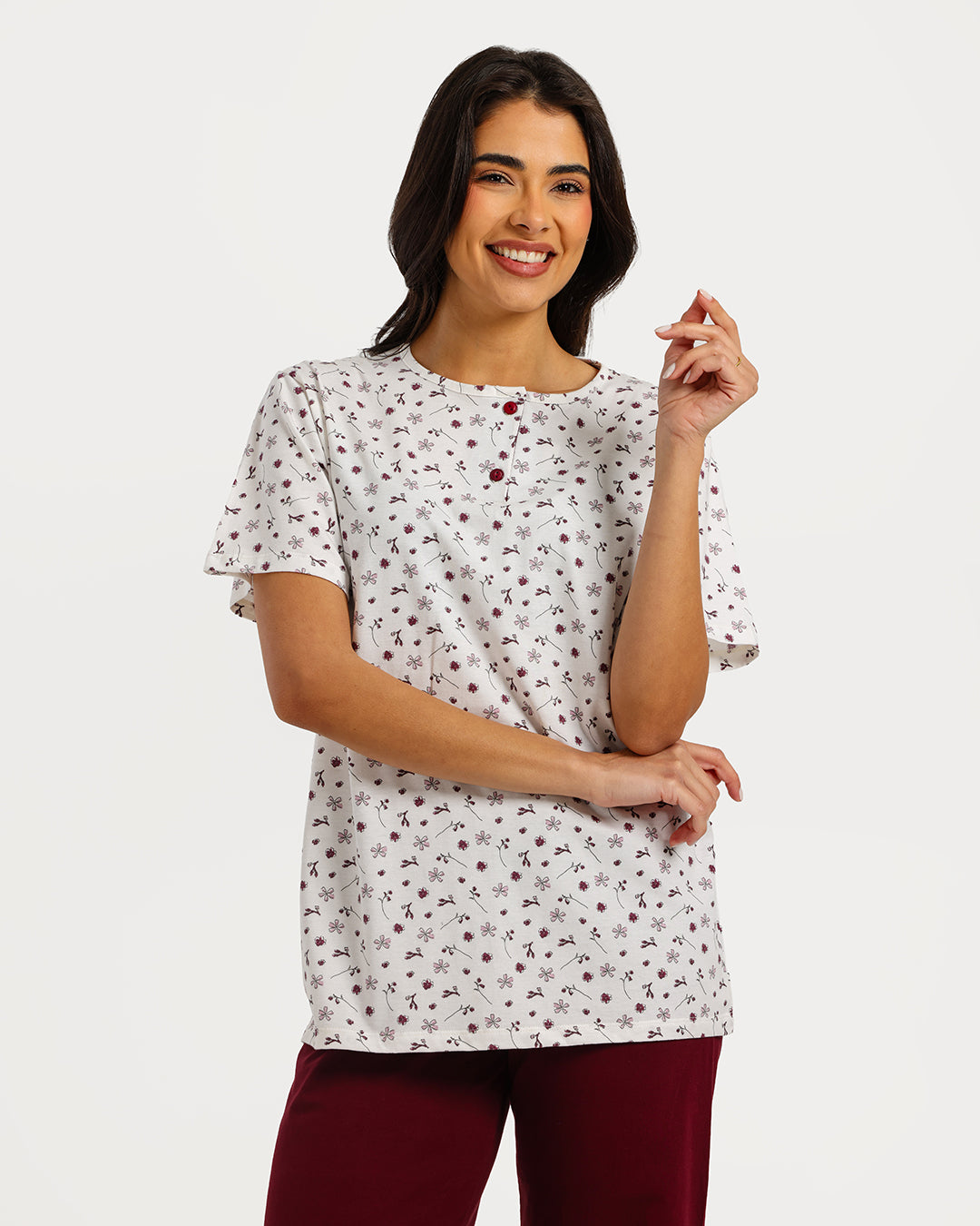 Women's Short Sleeve Pajama Set with Pants