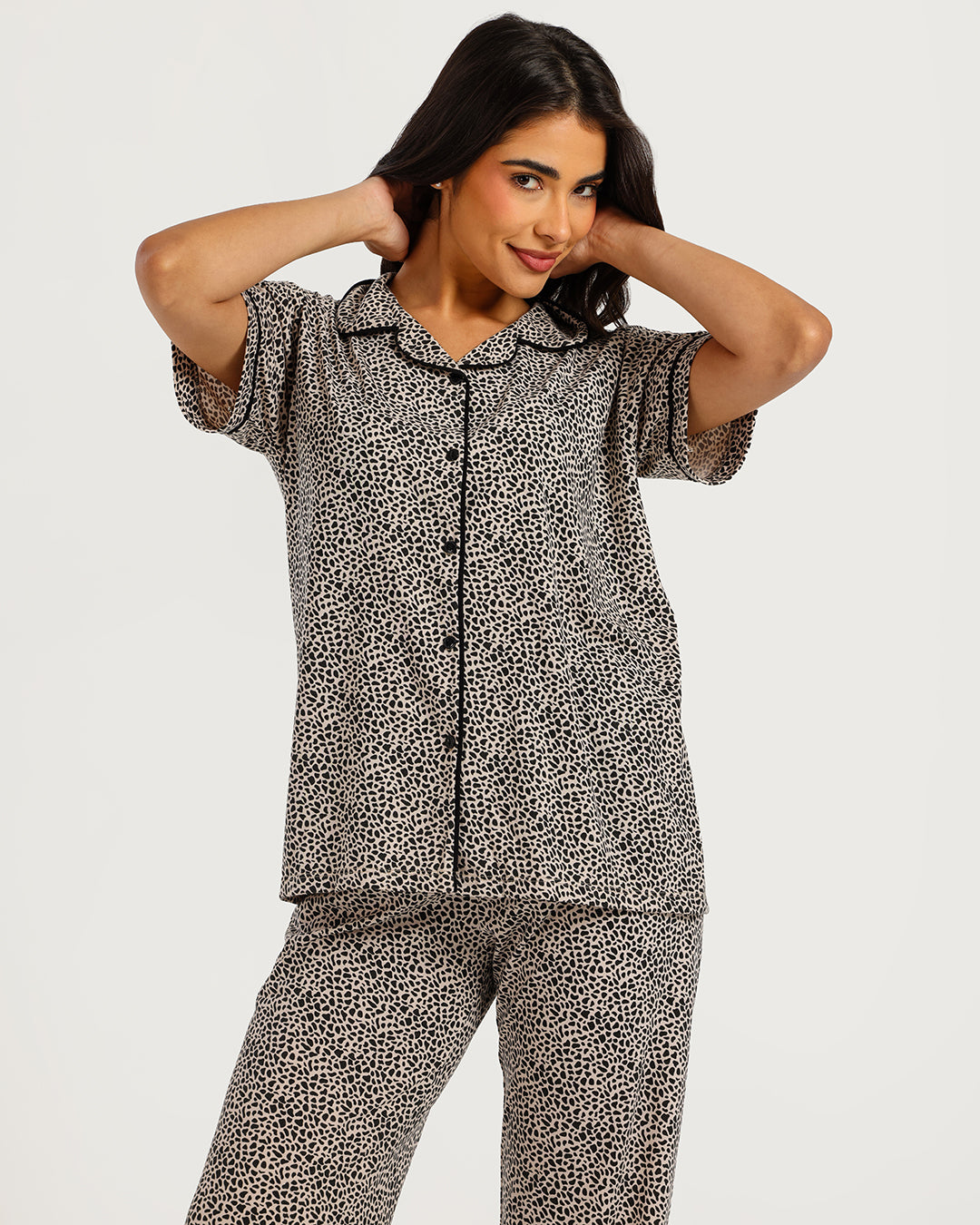 Women's Short Sleeve Pajama Set with Pants