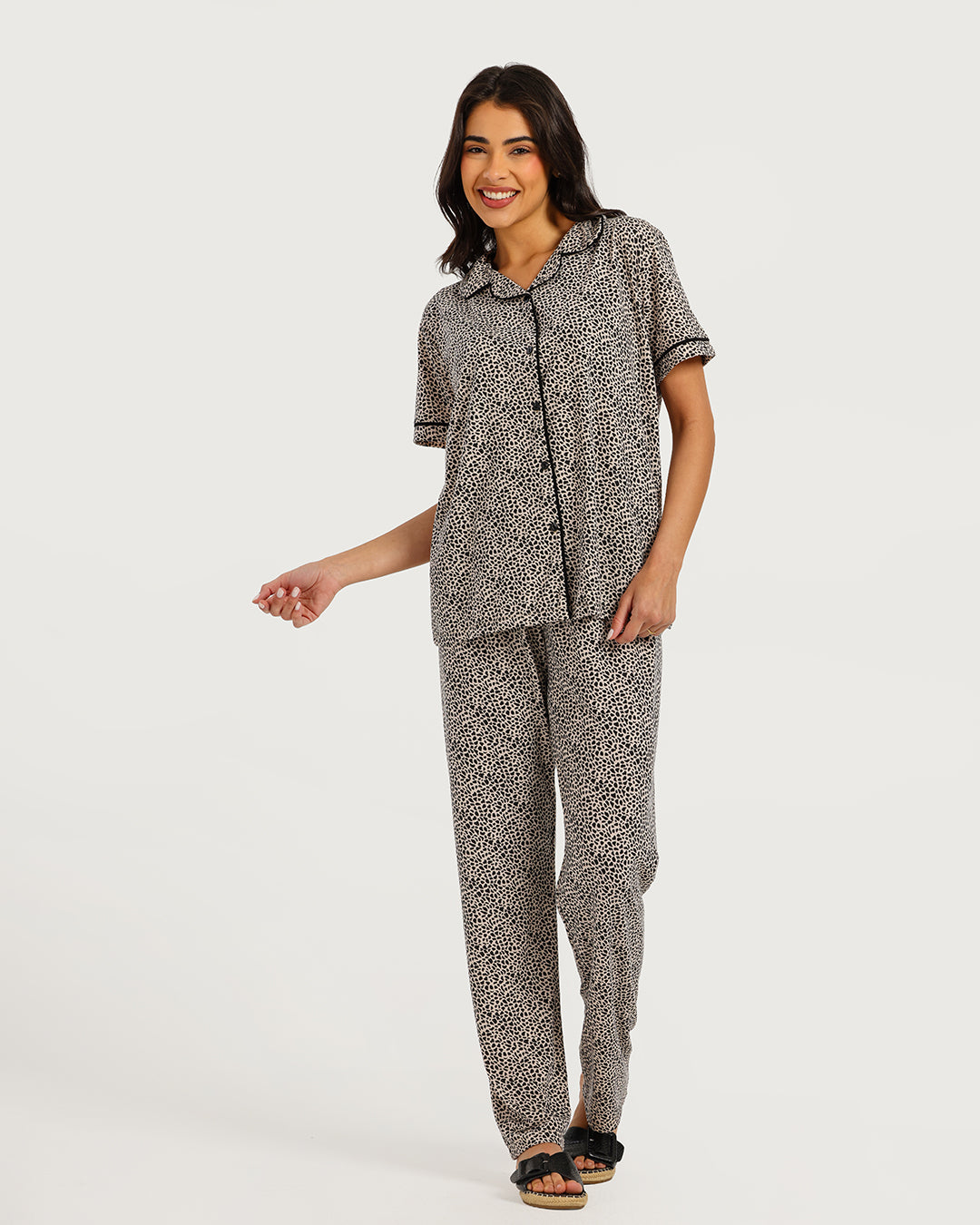 Women's Short Sleeve Pajama Set with Pants