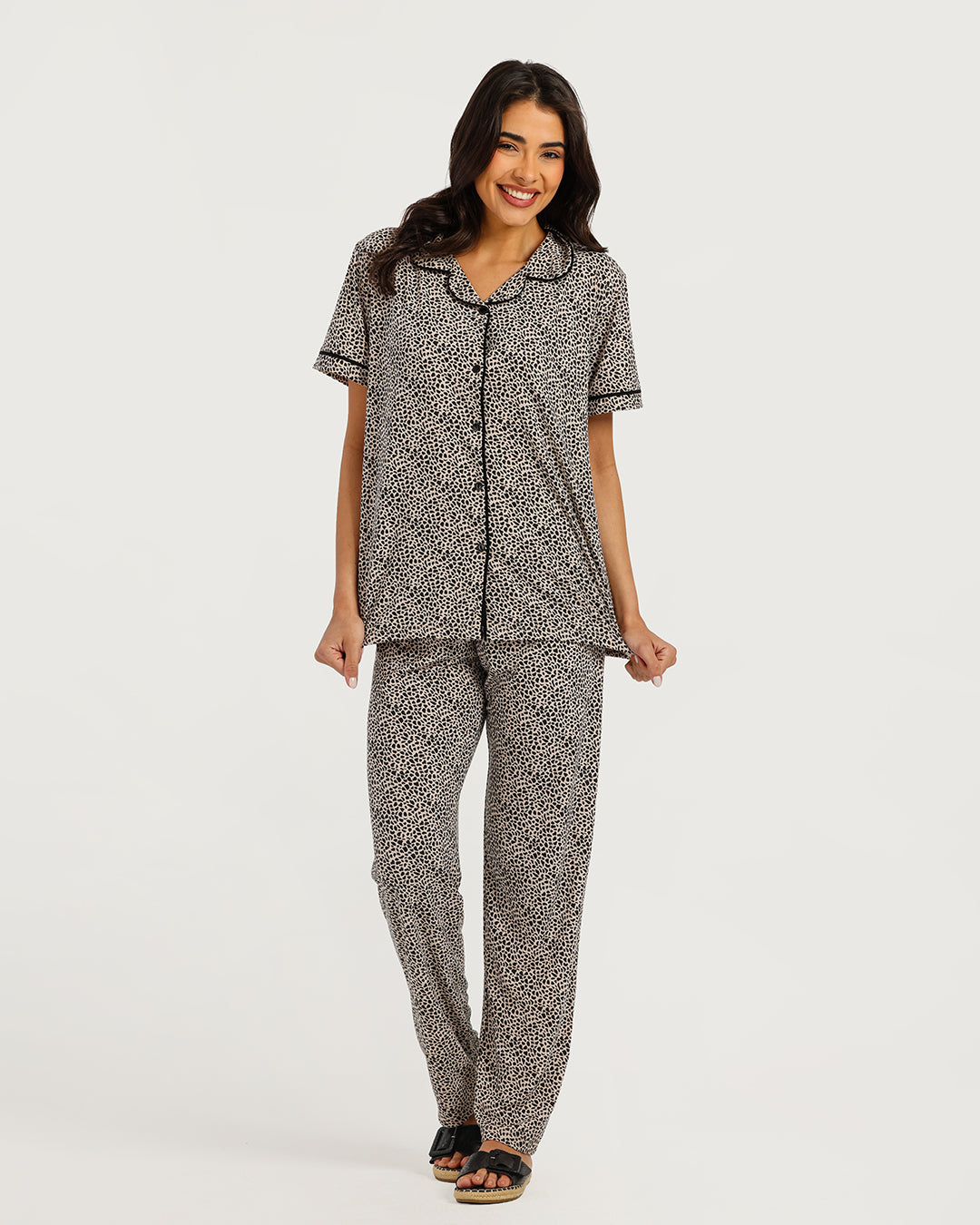 Women's Short Sleeve Pajama Set with Pants