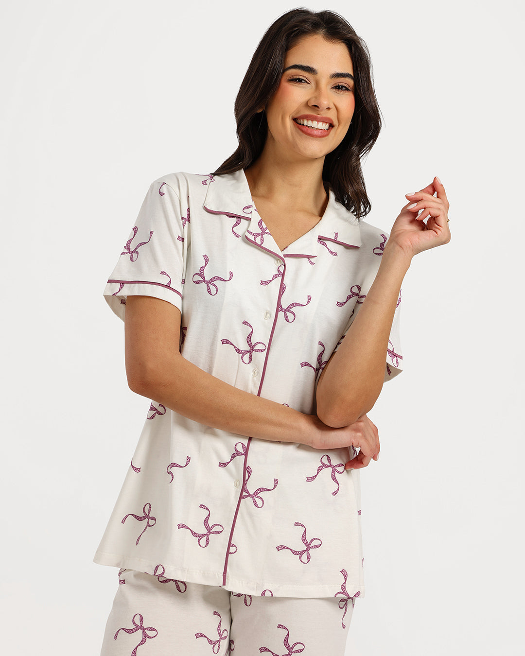 Women's Short Sleeve Pajama Set with Pants