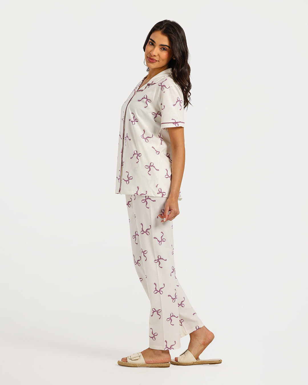 Women's Short Sleeve Pajama Set with Pants