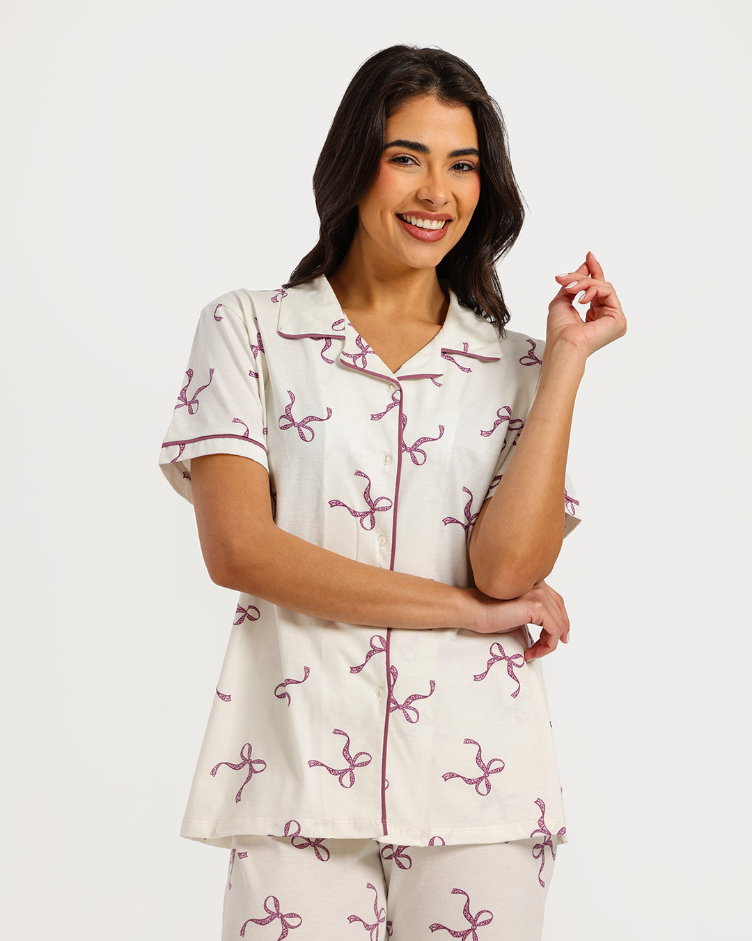 Women's Short Sleeve Pajama Set with Pants