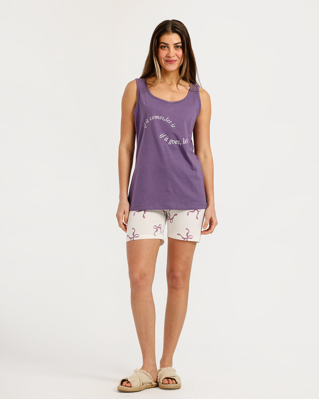 Women's sleeveless pajama with shorts