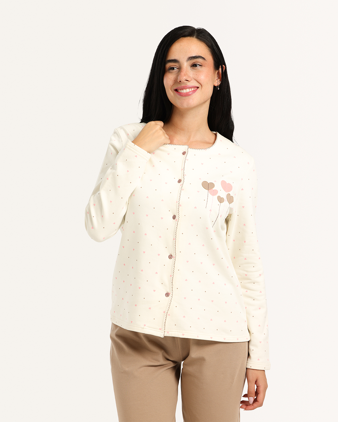 بيجاما حريمى زراير قلوب صغيرة