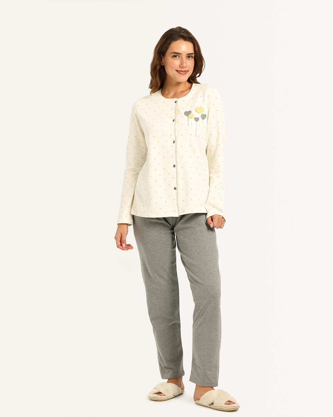 بيجاما حريمى زراير قلوب صغيرة