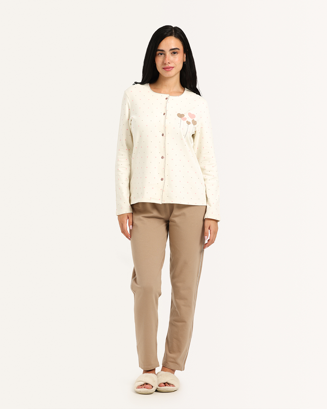 بيجاما حريمى زراير قلوب صغيرة