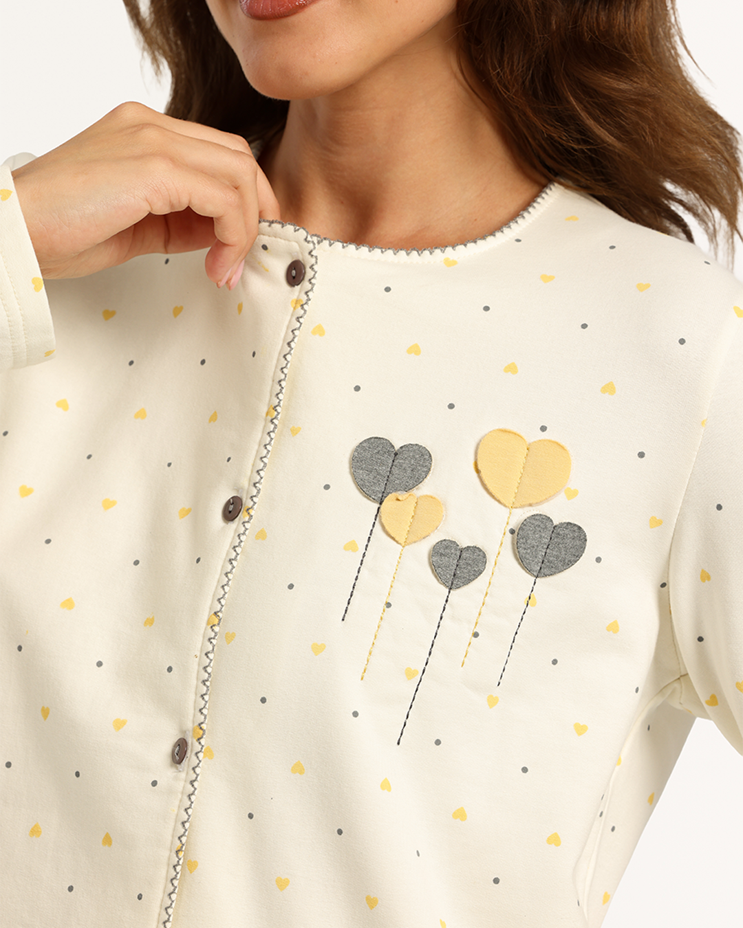 بيجاما حريمى زراير قلوب صغيرة