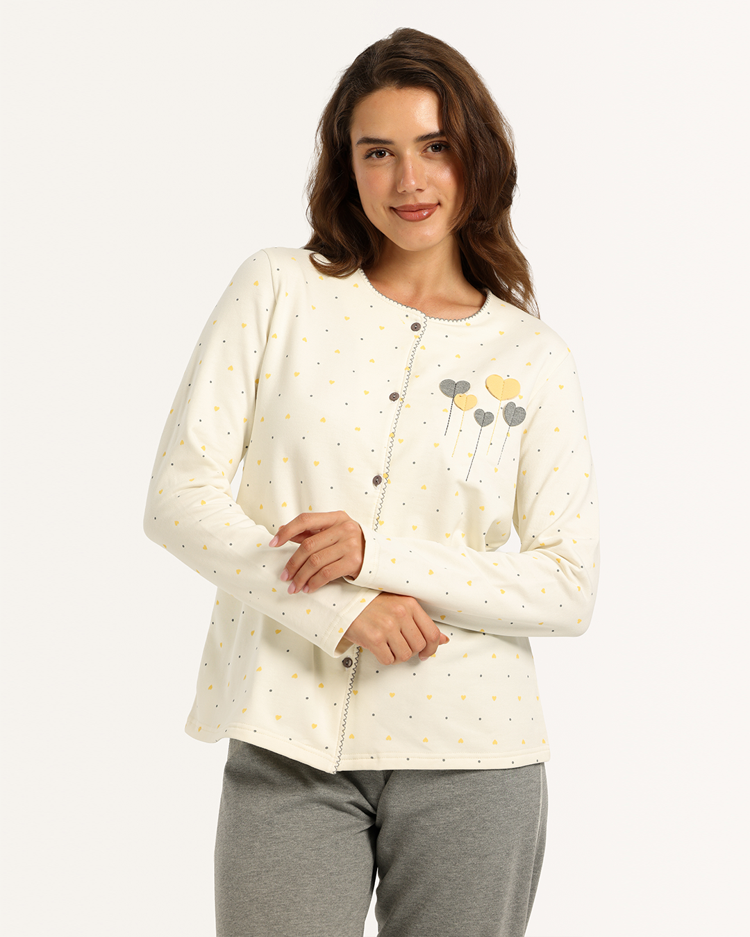 بيجاما حريمى زراير قلوب صغيرة