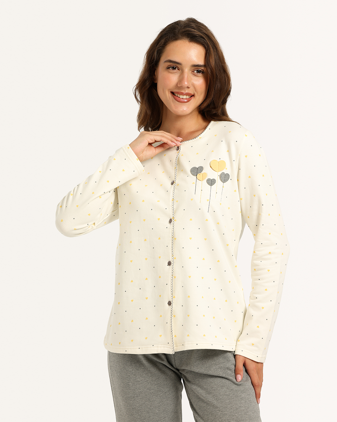 بيجاما حريمى زراير قلوب صغيرة