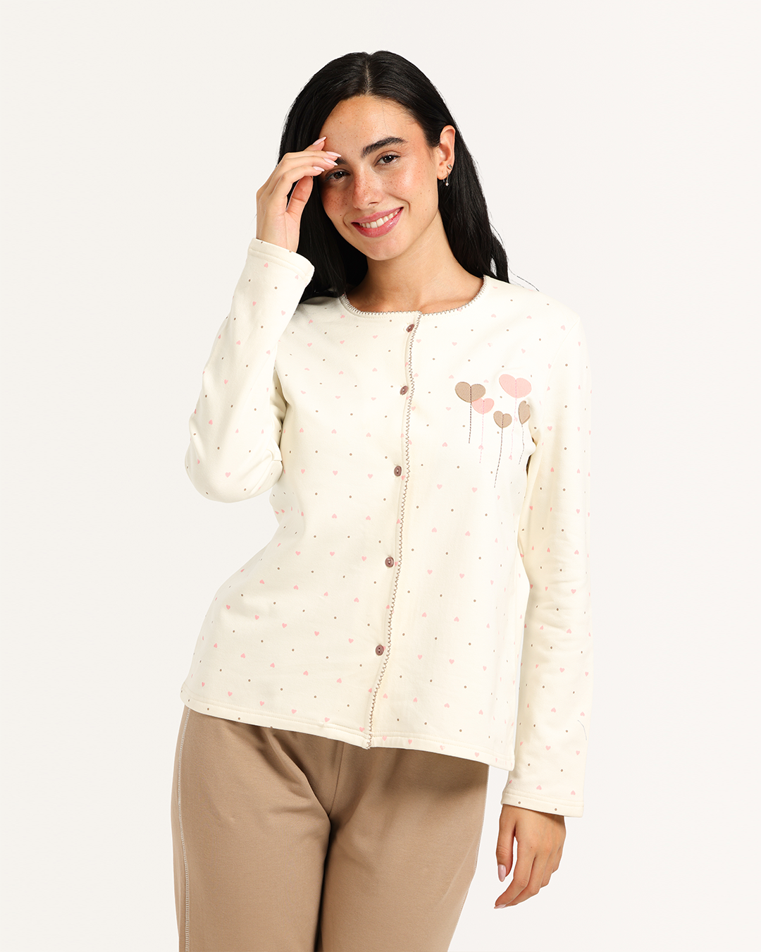 بيجاما حريمى زراير قلوب صغيرة