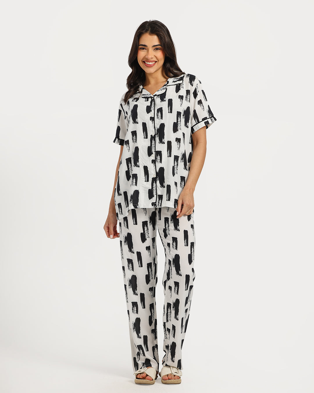 Women's Short Sleeve Pajama Set with Pants