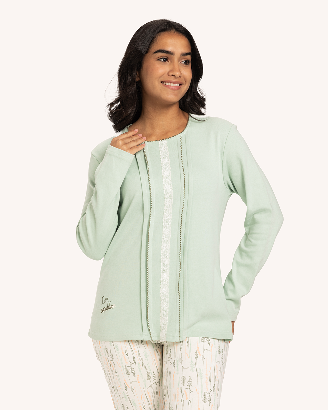 بيجاما حريمى بنطلون تطريز