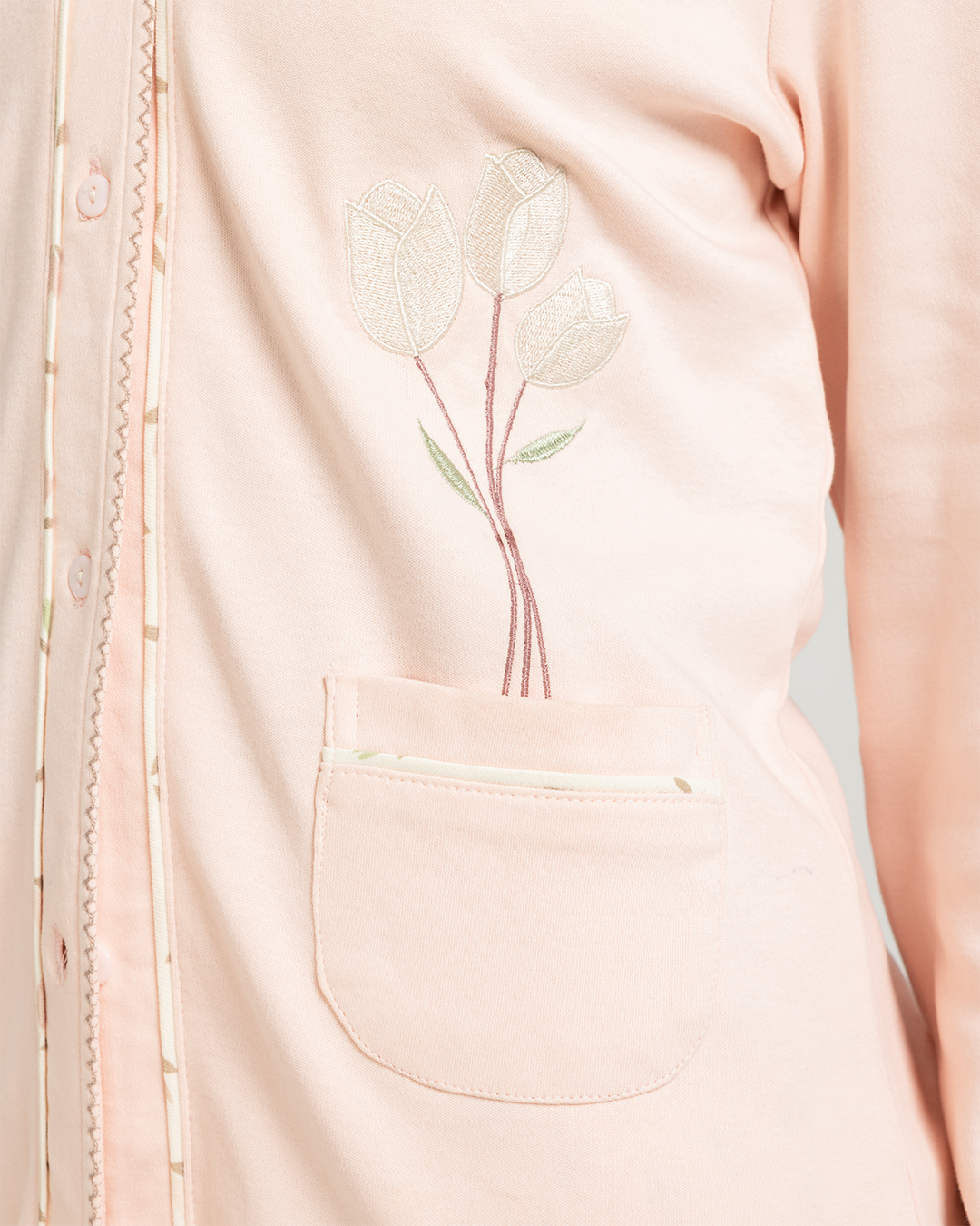 بيجاما حريمى كم زراير بنطلون جيبين