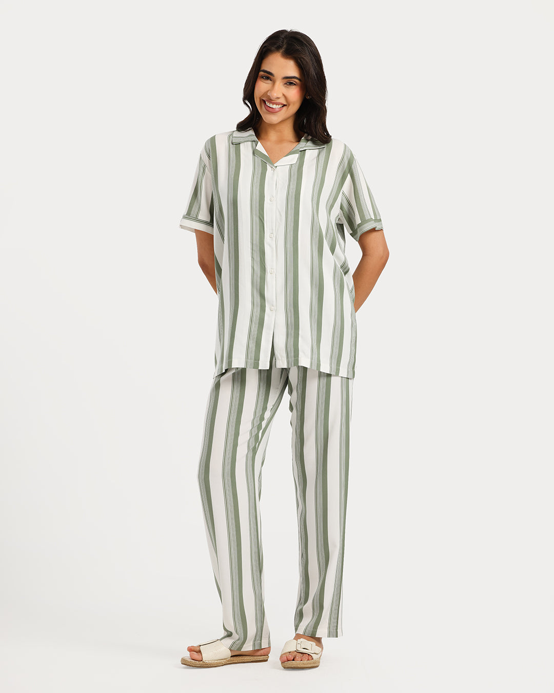 Women's Short Sleeve Pajama Set with Pants