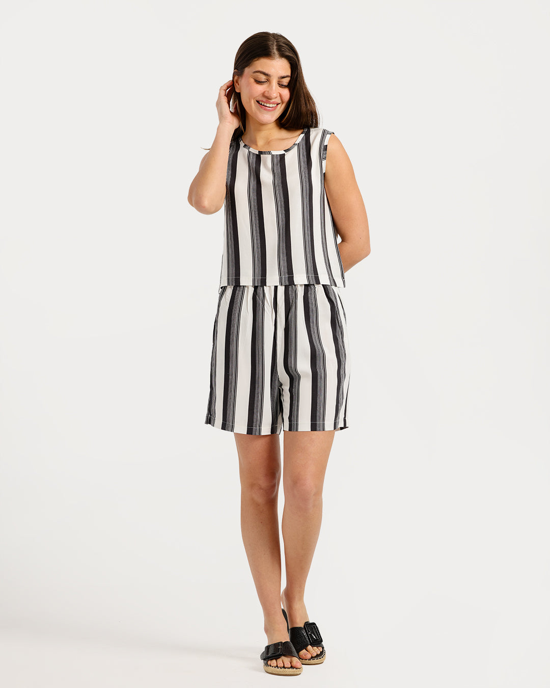 Women's Sleeveless Pajama Set with Shorts