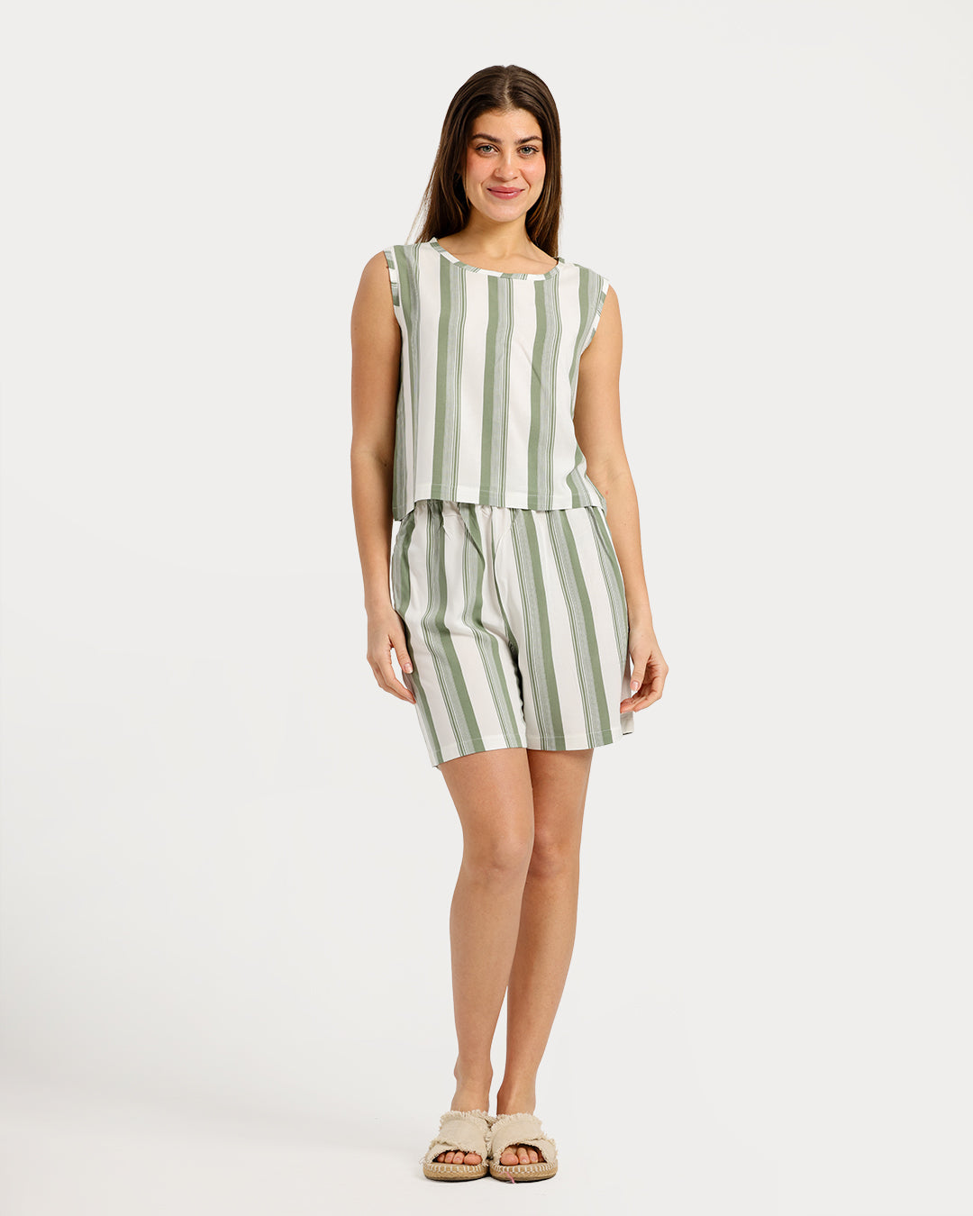 Women's Sleeveless Pajama Set with Shorts