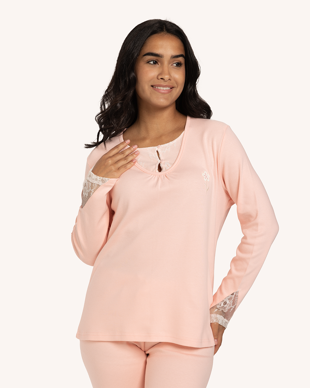 بيجاما حريمى بنطلون دانتيل