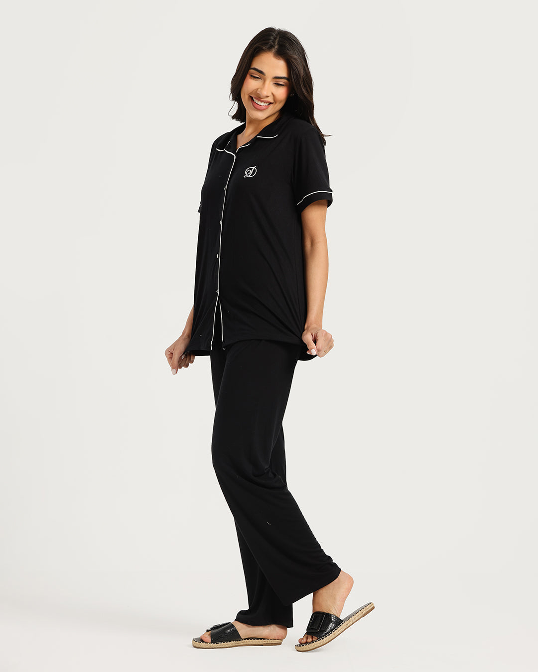 Women's Short Sleeve Pajama Set with Pants