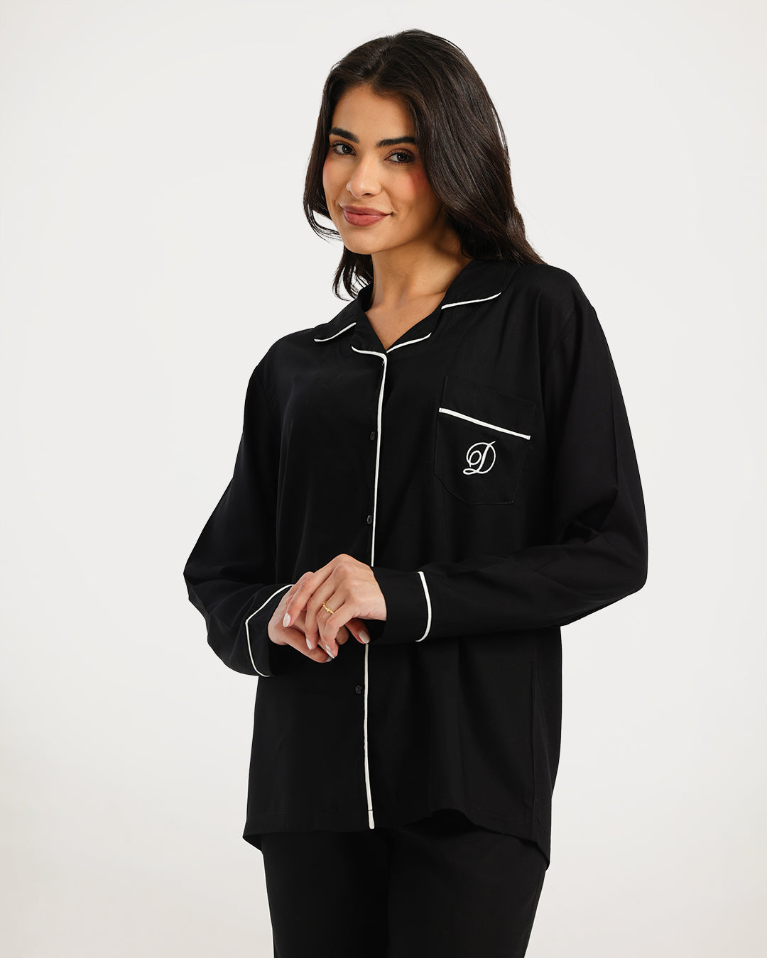 بيجامة حريمي كم طويل مع بنطلون