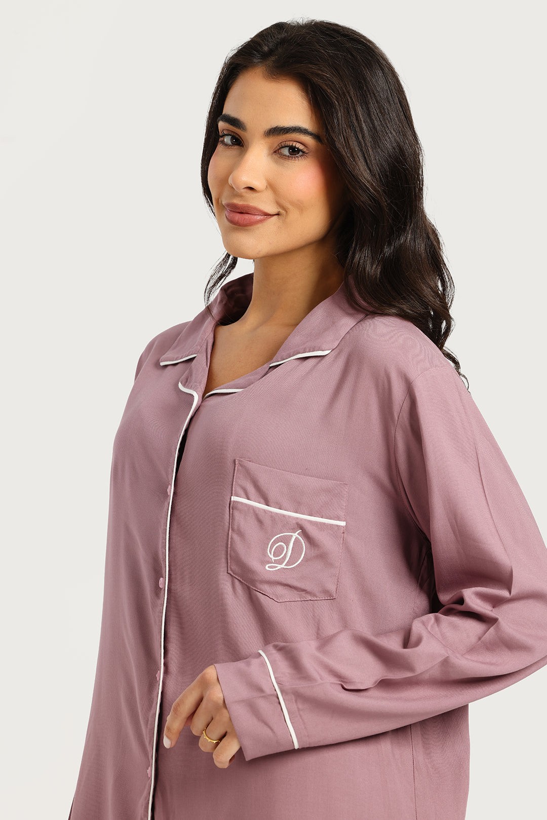 بيجامة حريمي كم طويل مع بنطلون