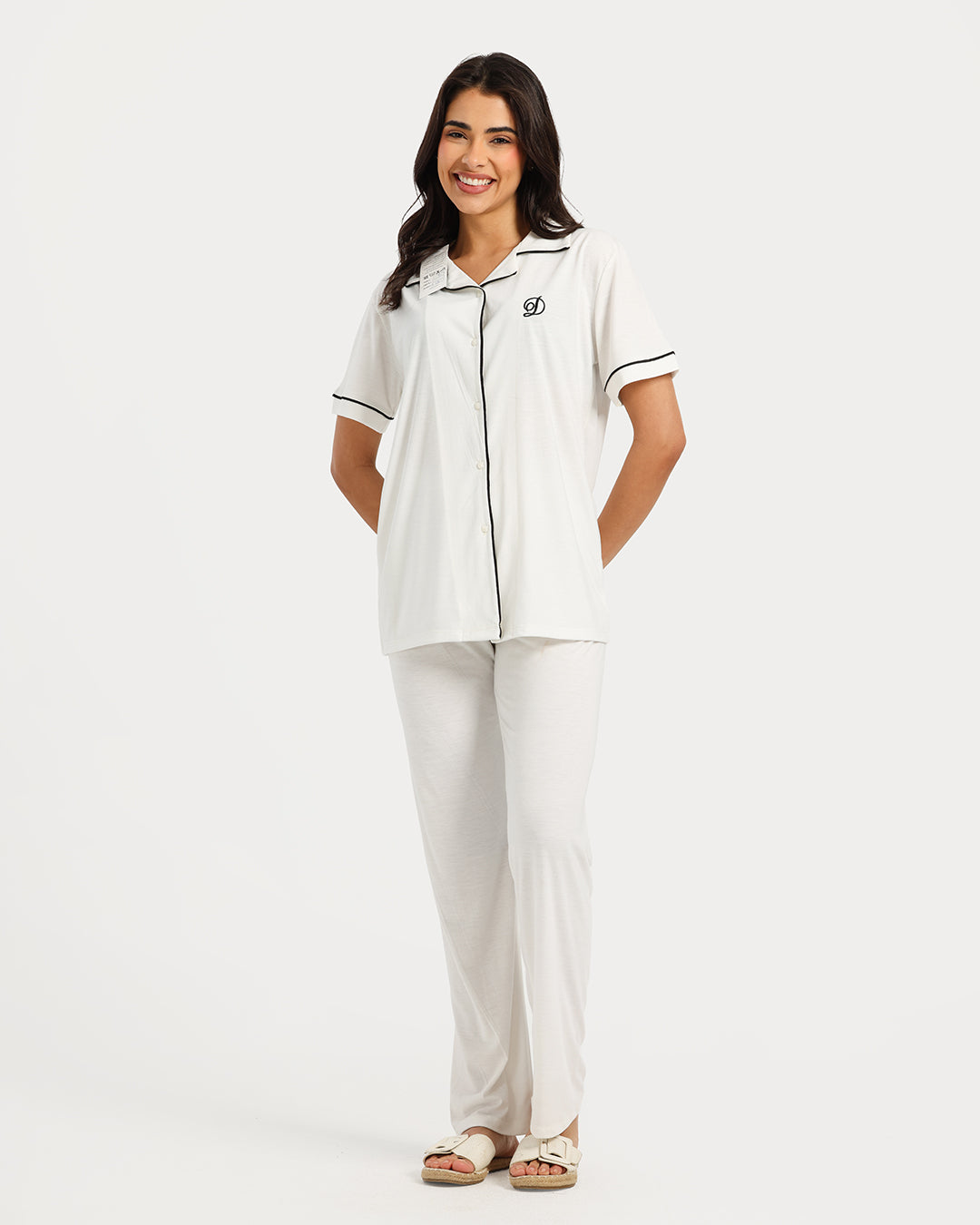 Women's Short Sleeve Pajama Set with Pants