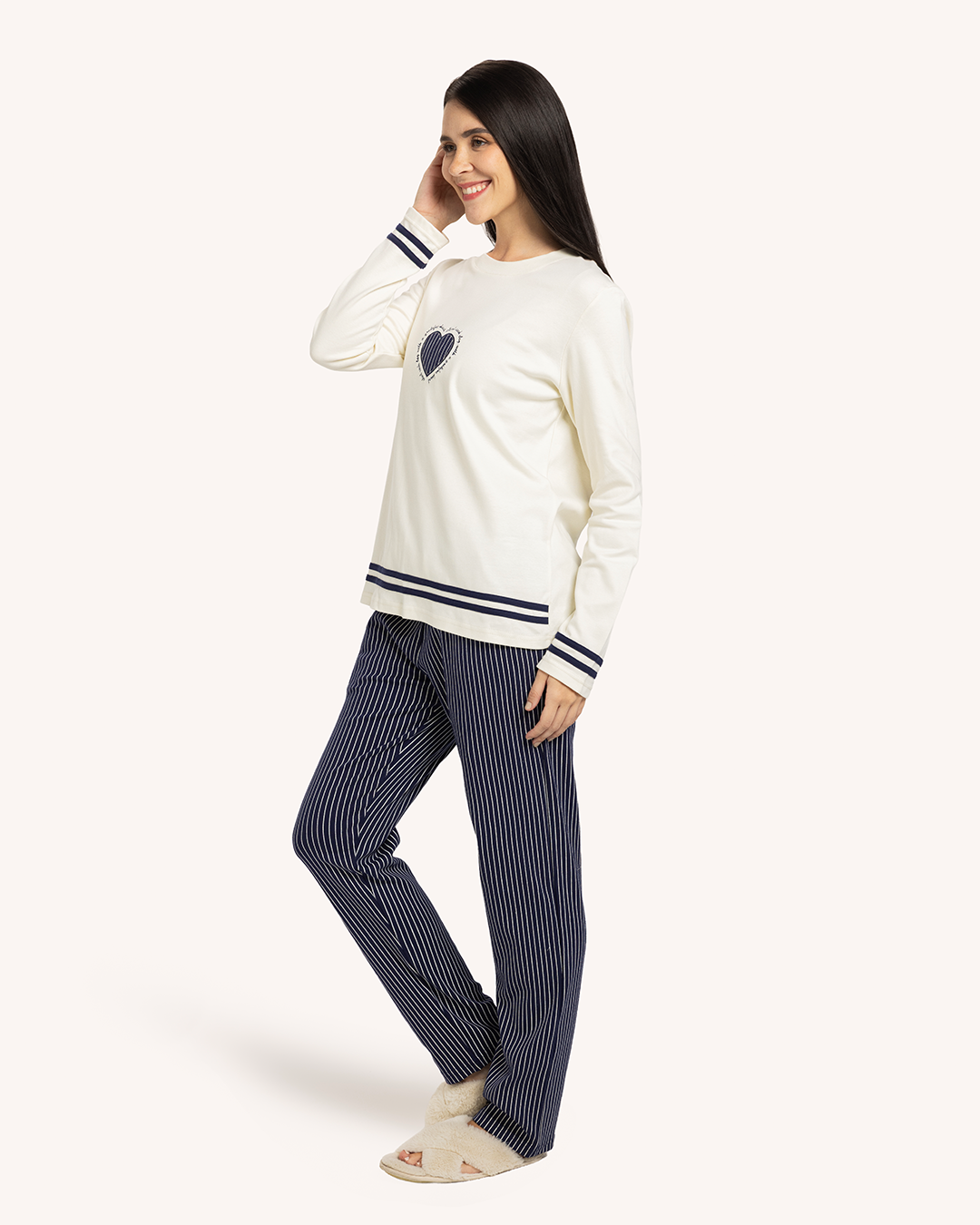 بيجاما حريمى كم بنطلون قلب