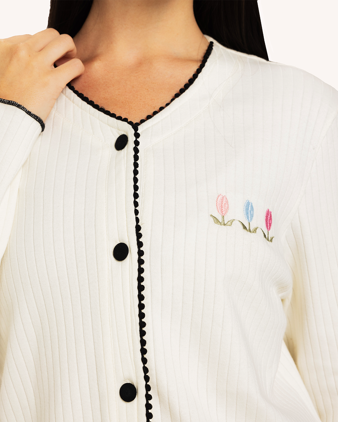 بيجاما حريمى بزراير 3وردة