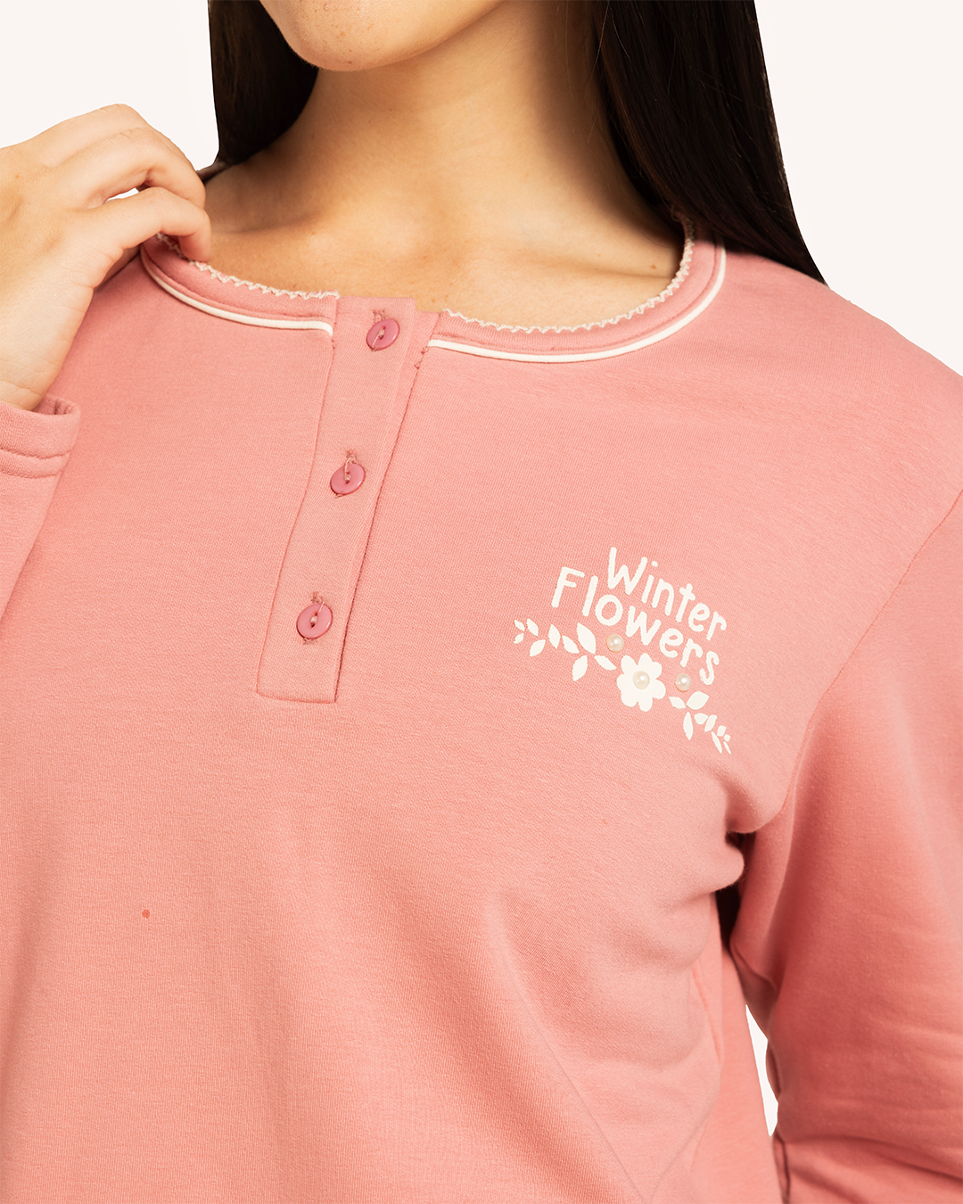 بيجاما حريمى كم بنطلون ورد صغير