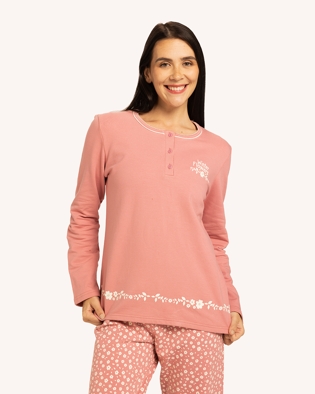 بيجاما حريمى كم بنطلون ورد صغير