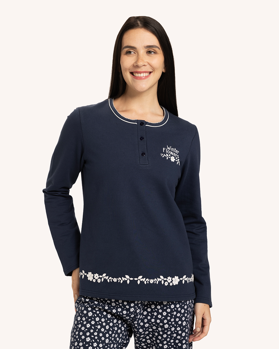 بيجاما حريمى كم بنطلون ورد صغير