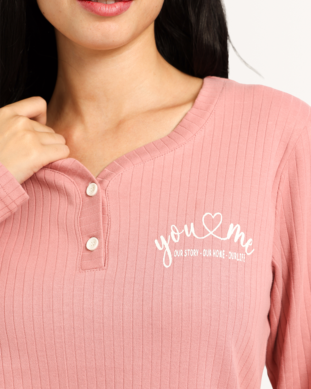 بيجاما حريمى كم بنطلون قلوب