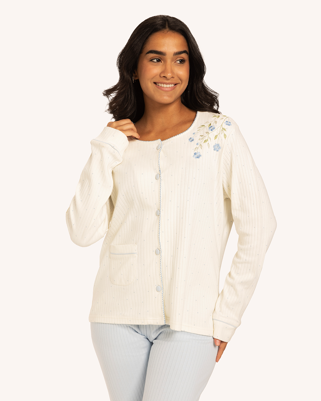 بيجاما حريمى بنطلون منقط ورد