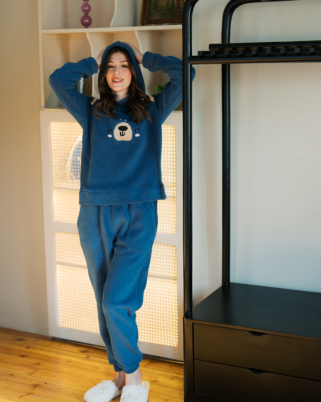 Cute Bear Women Fluffy Pajama