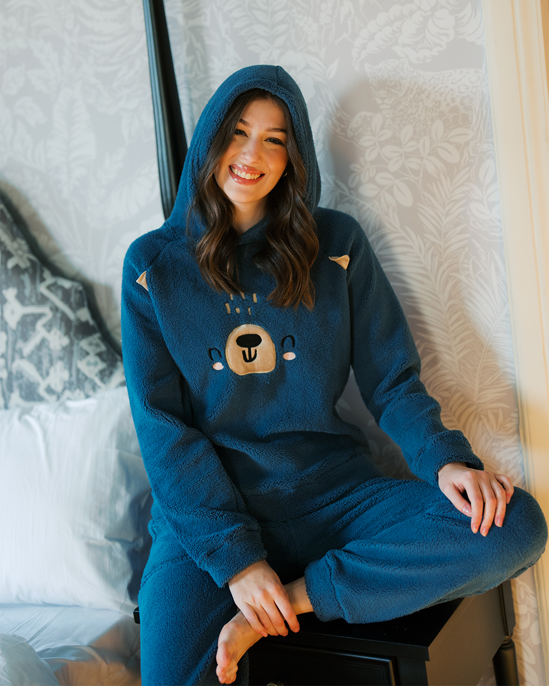 Cute Bear Women Fluffy Pajama