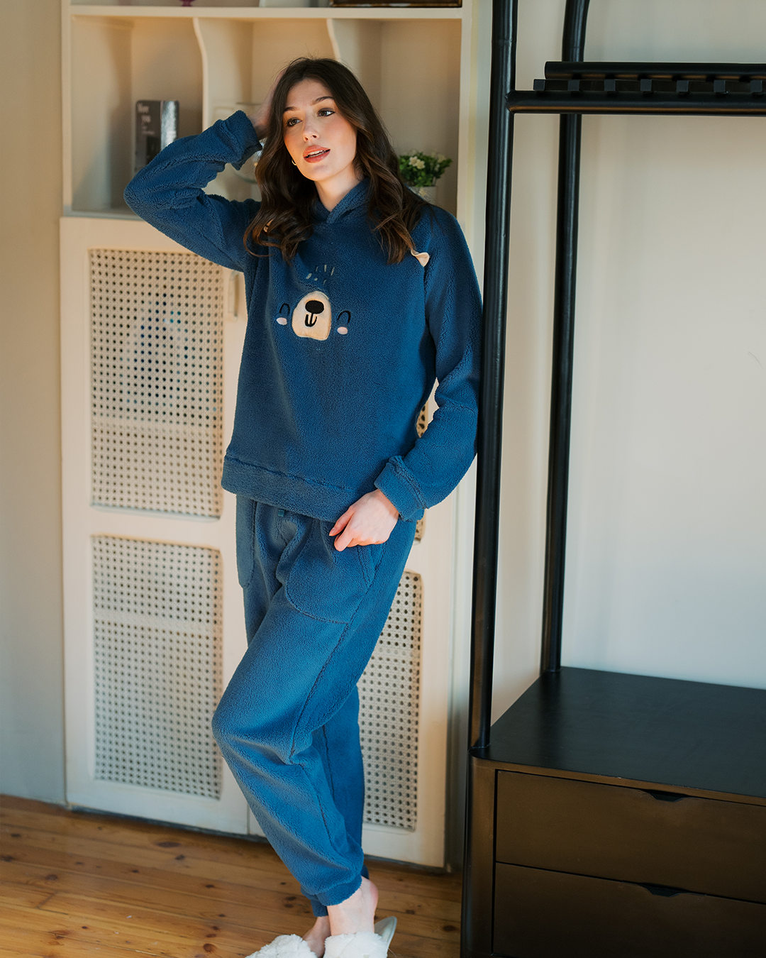 Cute Bear Women Fluffy Pajama