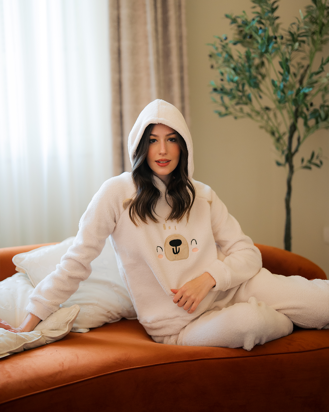 Cute Bear Women Fluffy Pajama