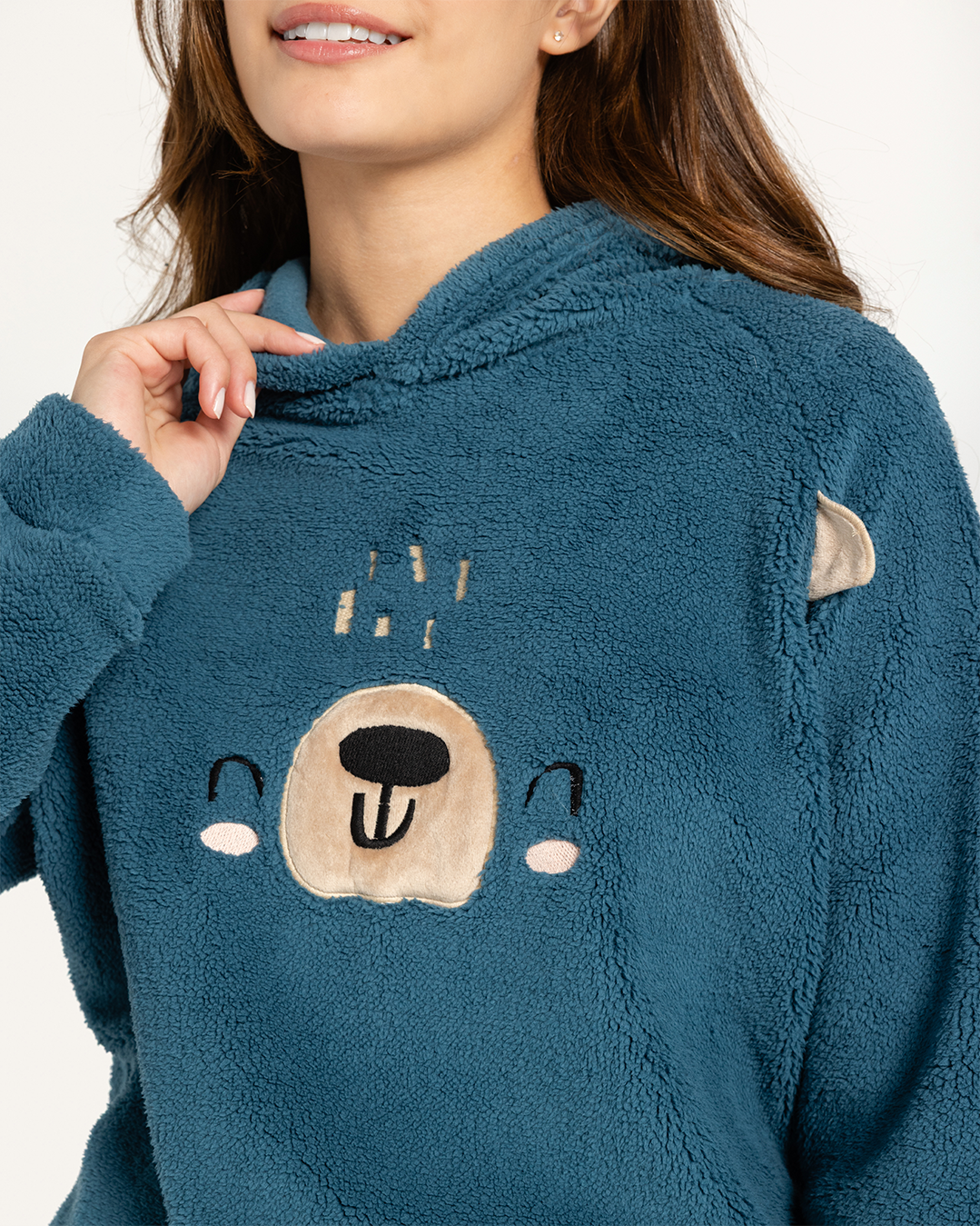 Cute Bear Women Fluffy Pajama